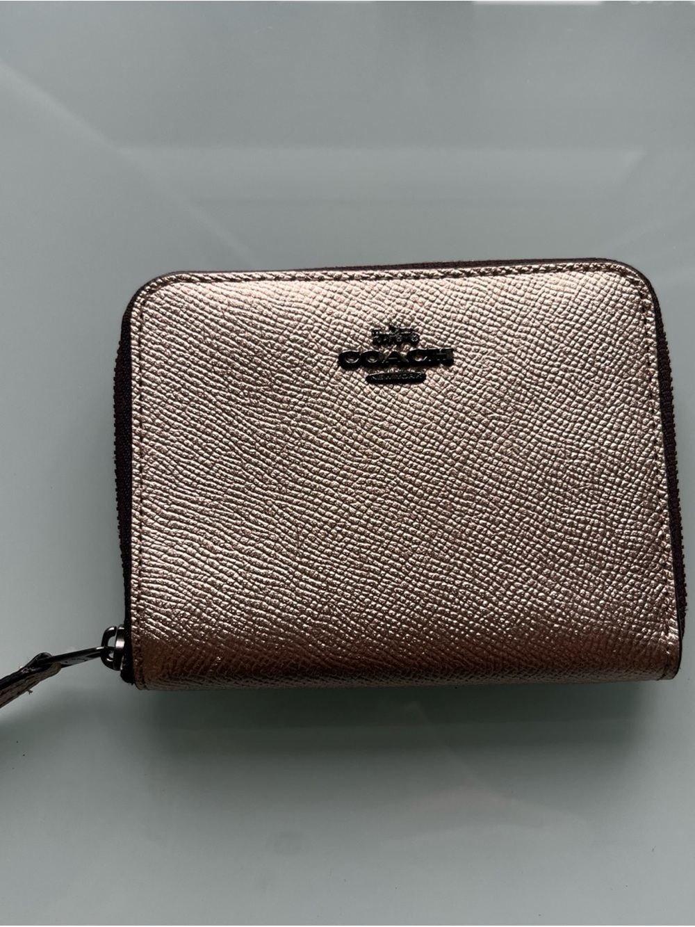 Coach Metallic Gold Zip Wallet - Coach